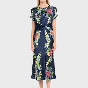 Saloni Gwen Hosta Floral Silk-Blend Dress